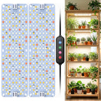 SDOVUERC Full Spectrum 384 LEDs Grow Lights, 24W Plant Grow Lights for Indoor Plants with Daisy Chain Function, Sunlike Spectrum,4/8/12/16/20H Timer for Seed Starting(Pack2)