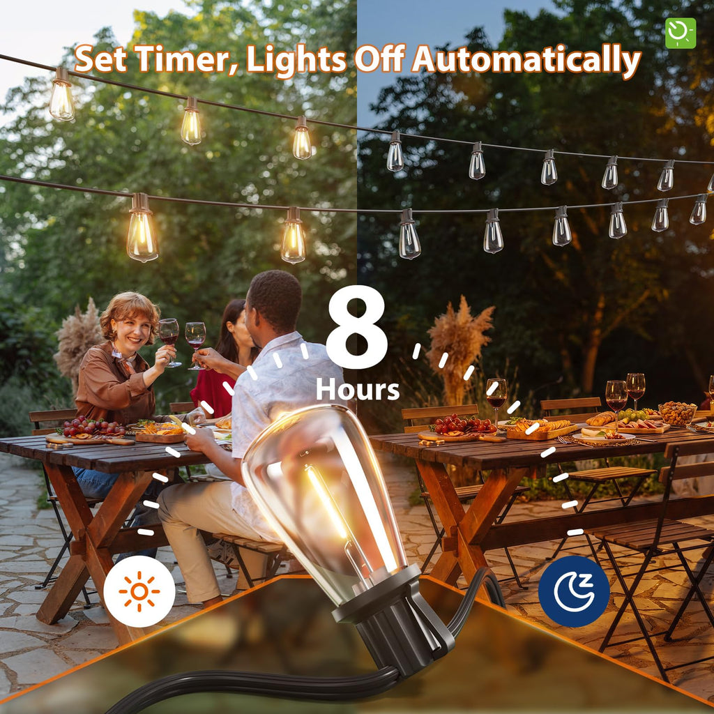 KYY 198FT(192+6) Solar String Lights Outdoor Waterproof with USB Charging & Remote, Dimmable & Timable, Solar Powered Patio Lights with LED Shatterproof Bulbs for Deck Backyard Porch Garden Camping