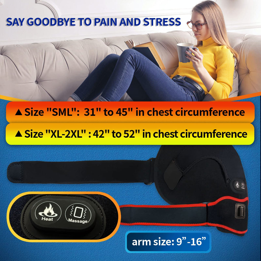 Sticro Adjustable Shoulder Support Brace, Neoprene Massager for Shoulder Pain, Injury, Arthritis