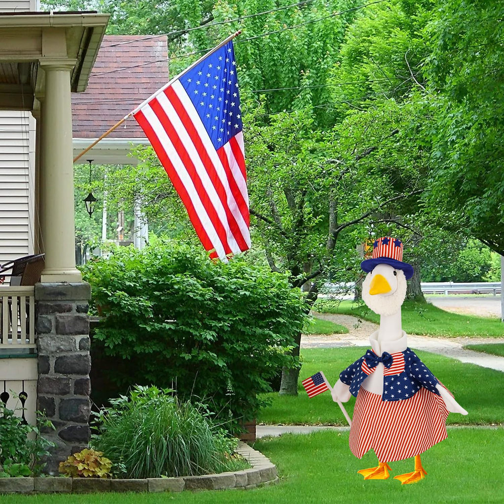4th of July Porch Goose Outfits Patriotic Goose Costume for Outdoor Decor