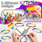 Tondiamo 30 Pcs Rainbow Gay Pride Bracelets LGBT Support Wristbands for Pride Day Month Parades Decorations Party Supplies Christmas Gifts(Peace)