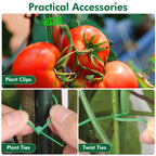 ROADPLUM 3 Pack 48" Tomato Cages for Garden, Plastic Coated Steel Pipe Heavy Duty Adjustable Tomato Stakes Trellis Plant Cages for Vegetable, Fruit, Flower, Rose Vine Climbing Plants