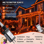 JMEXSUSS 168Ft 600 LED Halloween Lights Outdoor Orange String Lights Plug