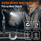 Telescoping Magnetic Pick Up Tool with 1lb& 15lb Pickup Rod, Round& Square 360 Swivel Adjustable Inspection Mirror, Flexible LED Flashlight, Fathers Day Dad Gifts, Birthday Gifts for Men Women Him
