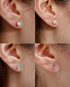 16 Pairs Hypoallergenic Screw Back Earrings for Women Girls 316L Stainless Steel Unicorn Butterfly Strawberry Cherry Flat Back Stud Earrings Jewelry Gift