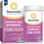 Renew Life Women's Probiotic Capsules, Supports pH Balance for Women, Vaginal, Urinary, Digestive and Immune Health, L. Rhamnosus GG, Dairy, Soy and Gluten-Free, 25 Billion CFU - 60 Ct