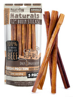 Mighty Paw 12" Bully Sticks for Dogs - Large, Medium and Small Dog Chew