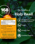 Herb Pharm Certified Organic Holy (Tulsi) Liquid Extract for Energy and Vitality Basil, 4 Fl Oz