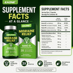 Headache Comfort Supplement, Natural Cranial Relaxation Formula with Magnesium Glycinate, CoQ10, Riboflavin Vitamin B2, B6 & B12, Supports Daily Neurological Balance and Mental Clarity, 120 Capsules