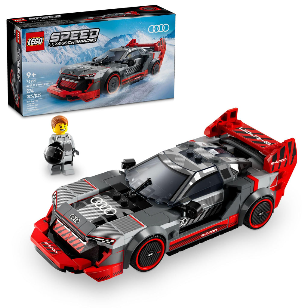 LEGO Speed Champions Audi S1 e-tron Quattro Race Car Toys - Building Toys for Kids, Boys & Girls, Ages 9+ - Design Details & 1 Minifigure - Car Model Kit Birthday Gift - 76921