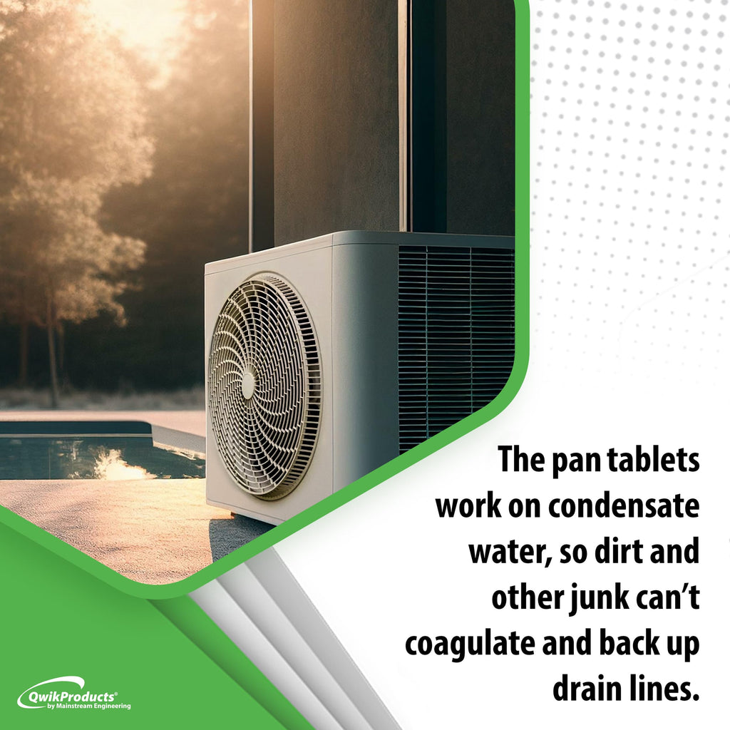 QwikTreat Condensate Pan AC Drain Line Tablets, AC Drain Line Cleaner, Remove HVAC Pipe Clogs and Control Odors for Effective Maintenance, 100 Tabs