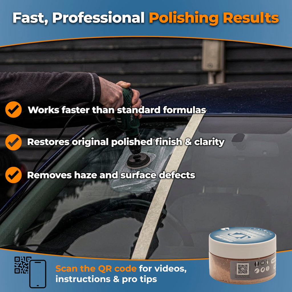 GLASS POLISH PRO Cerium Oxide Glass Polishing Powder – 1.76oz (50g) High-Grade 85% Pure Suspension-Treated Formula, 3.5 Micron for Glass Scratch Removal, Windshield Polishing and Restoration