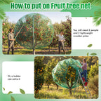 Ribbonlic 20W x 20L Ft Extra Large Fruit Tree Netting Cover with Zipper and Drawstring, Plant Protection Netting Insect Bird Barrier for Garden Cherry Trees Peach, Keep Birds Squirrels Cicadas Out