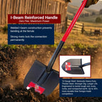 Bully Tools 12-Gauge Round Point Gardening Shovel | Heavy Duty Fiberglass Long Handle | Spade Shovels for Digging, Trenching and Planting | Steel Body Gardening Hand Tools, 100% Made in USA