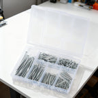 Ywmimn 280 Pcs Nail Assortment Kit, 6 Sizes Finishing Nails for Hanging Pictures, Maximum Length 2 Inches Galvanized, Long and Small Nails for Wall Art
