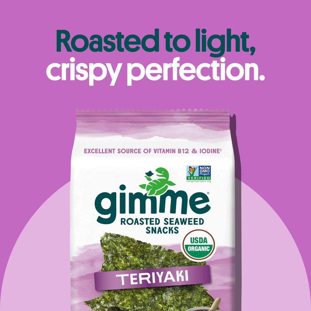 Gimme Seaweed Organic Roasted Seaweed Snack, Teriyaki, .17oz, 20 Count