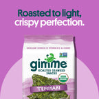 Gimme Seaweed Organic Roasted Seaweed Snack, Teriyaki, .17oz, 20 Count