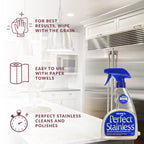 HOPE'S Perfect Stainless Steel Cleaner 22-Ounce, Streak-Free Self-Polishing Formula, Blocks Fingerprints, Pack of 4, 22 Ounce