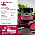 VitaUp Beet Root Capsules - USA Made Beetroot Supplement for Normal Circulation, Nitric Oxide & Heart Support - 5-in-1 Beets with Grape Seed, Garlic Extract, Hawthorn Berry, Olive Leaf - 90 Vegan Caps