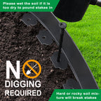 Hugeleaf Landscape Edging Kit Garden Edging 40 Ft with 48pcs Spikes