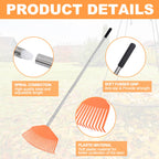 YEELOR Leaf Rake with 16.5‑inch Plastic Head