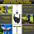 Half Moon Saw Tooth Lawn Edger, 40in Edger Lawn Tool with Double V-Blade