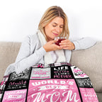 PVDSAVE Mom Birthday Gifts from Daughter, Best Mom Ever Blanket 50"x60"