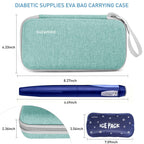 suzamed Insulin Cooler Travel Case,EVA Insulation Travel Medicine Kit with 2 Ice Packs for Diabetes Care,Insulin Pen and Other Diabetic Supplies (Green)