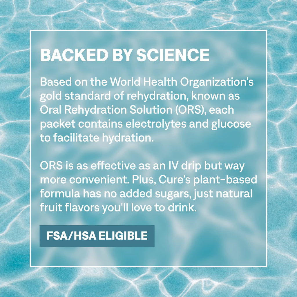 Cure Hydration | Plant-Based Electrolyte Drink Mix | No Added Sugar | FSA-HSA | Dehydration Relief Powder Made with Coconut Water | Non-GMO | Vegan | 28 Servings Jar - Berry Pomegranate