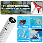 YEECHUN Professional 16.5 Foot Swimming Pool Pole Telescopic Heavy Duty Aluminum, Adjustable Length 6.5 to 16.5 Feet, Universal Pole for Skimmer Net Rake, Hooks, Vacuum Heads and Brushes