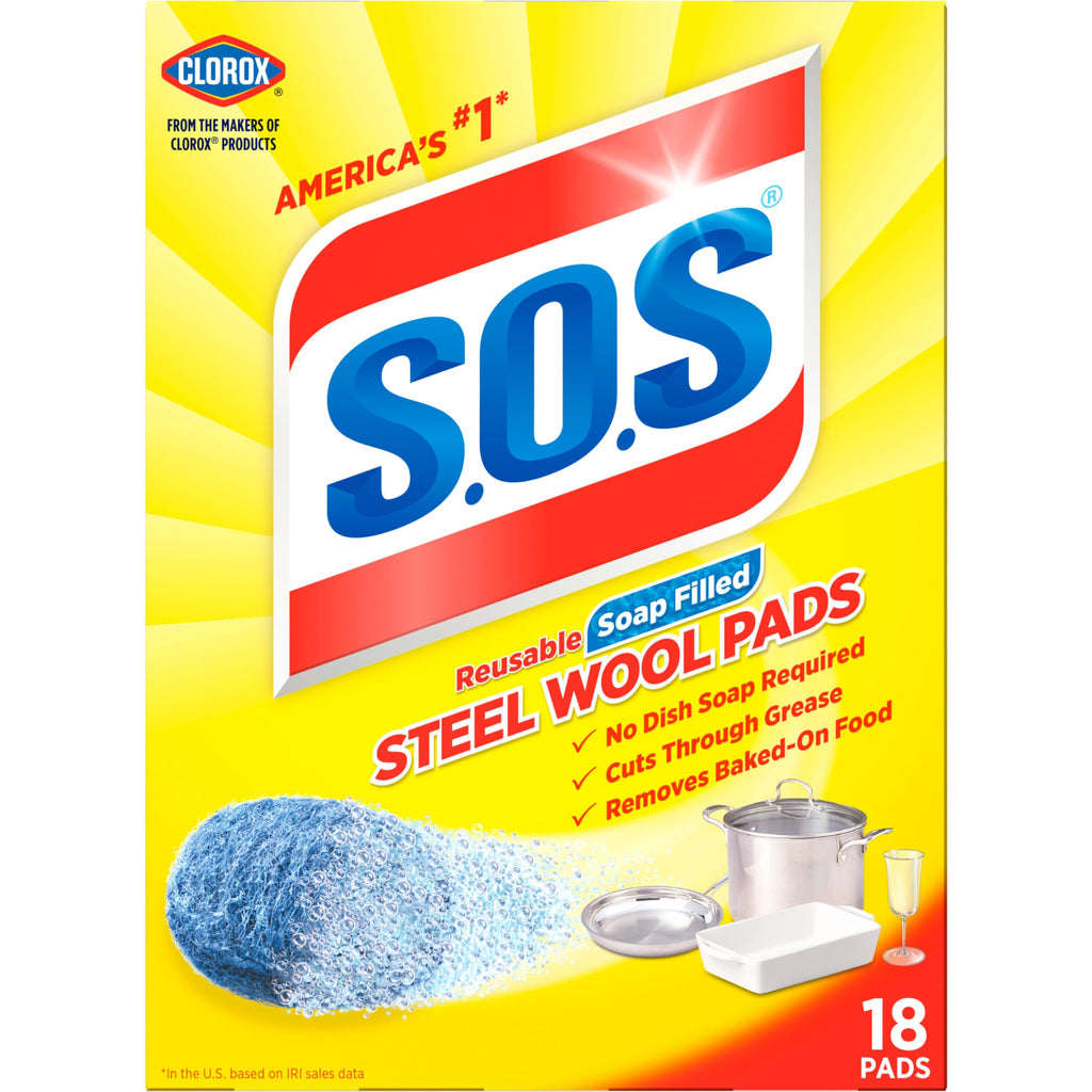 S.O.S. Steel Wool Soap Pads, 18 Count
