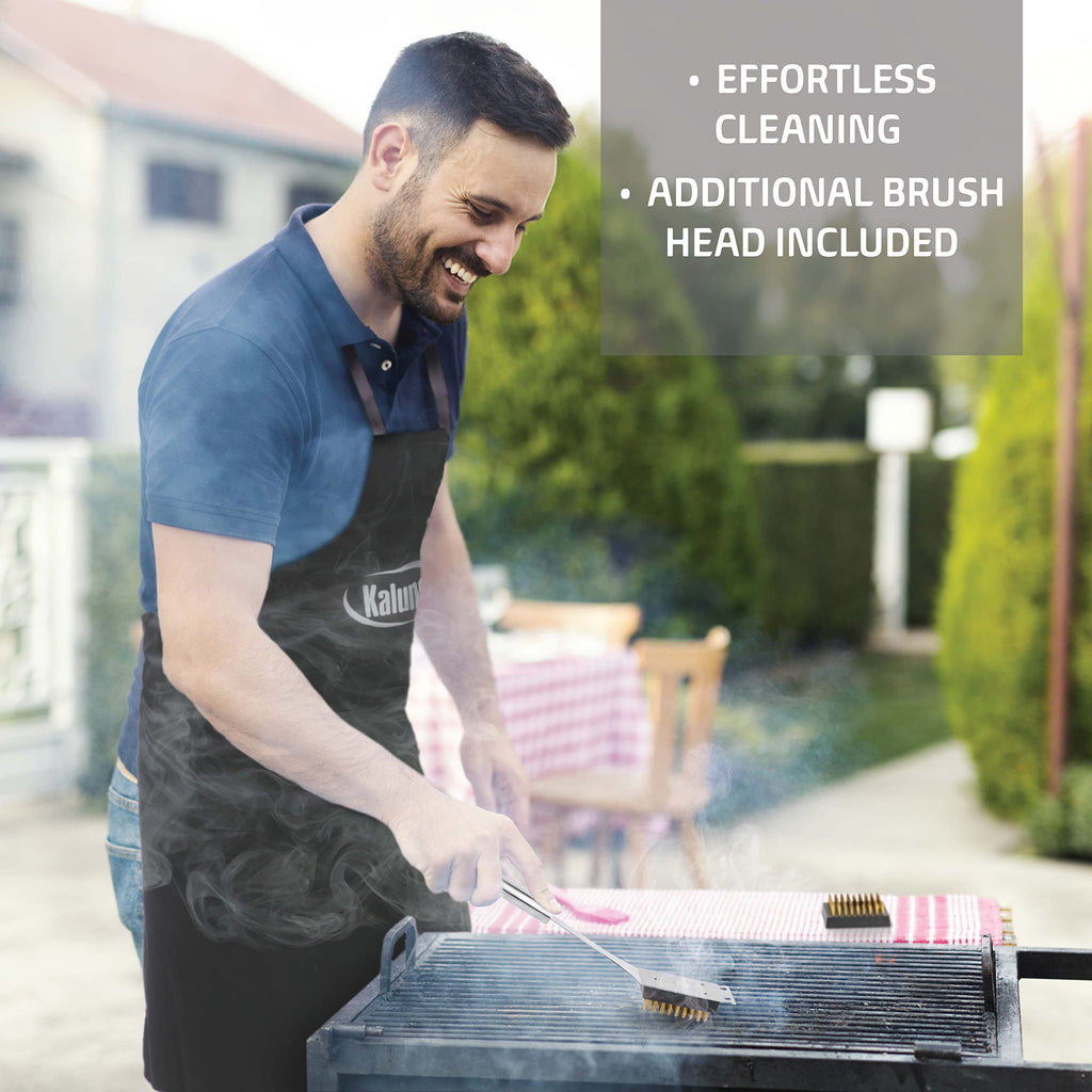 Kaluns Grilling Accessories, Gifts for Men Christmas Grilling Gifts for Dad, Heavy Duty Stainless Steel BBQ Grill Tools Set for Outdoor Grill with Aluminum Case and Apron, Birthday Gifts for Men Dad