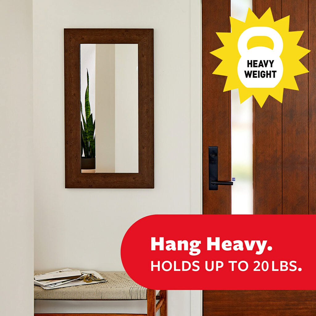 Command 20 Lb XL Heavyweight Picture Hanging Strips, Damage Free Hanging Picture Hangers, Heavy Duty Wall Hanging Strips for Living Spaces, 20 Black Adhesive Strip Pairs, PH217BLK-10NA