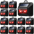 Kittmip Solar Control Light Nocturnal Animal Repeller Outdoor Deterrent Devices Light Sensor Animal Repellent for Skunk Deer Coyote Fox Raccoon Cat Garden Yard Farm Chicken Coop (18, Black)