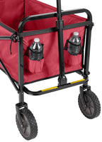 Amazon Basics Collapsible Heavy Duty Utility Wagon for Outdoor Sports, Camping, Garden, and Pets, Portable with Handle, 265 pounds Weight Capacity, 27.6 x 40.9 x 20 inches, Red