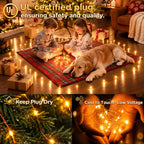 KNONEW 203FT 600LED Outdoor Fairy Lights Plug in Warm White Christmas Decor