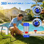 SeaSlep Off-Line Automatic Pool Chlorinator with Adjustable Output, Automatic Chlorine Feeder with 9.0 Lbs Capacity,Easy to Install Off Line Chlorinator for Inground Pool,Compatible with Hayward(Blue)