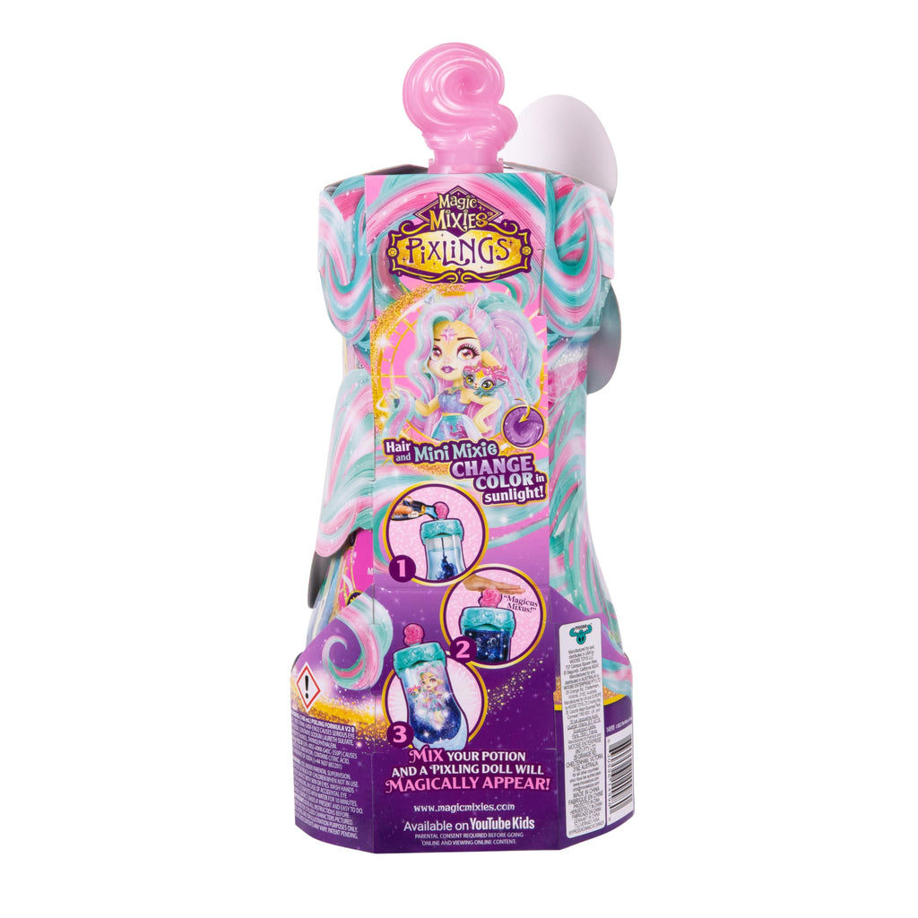 Magic Mixies Pixlings Deluxe Pack, Deerlee The Deer, Shimmer Reveal, Create & Mix Potion That Magically Reveals 6.5" Pixling Doll Inside Potion Bottle - Exclusive Mini Mixies & 6 Hair Accessories
