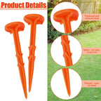 Nuanchu 50 Pcs 5 Inch Low Profile Survey Markers Hi-vis Line Yard Property Marker Survey Stakes for Patios, Lawn Edges, Gardens, Paver Landscape Fabric Tarps Weed Barriers (Orange,5 x 1.5 Inches)