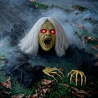 JOYIN Zombie Halloween Decoration Outdoor Witch Groundbreaker Halloween Graveyard Decor Outside, Scary Zombie Props with Sound Effect & Lighted Eyes for Haunted House, Lawn Yard Decorations