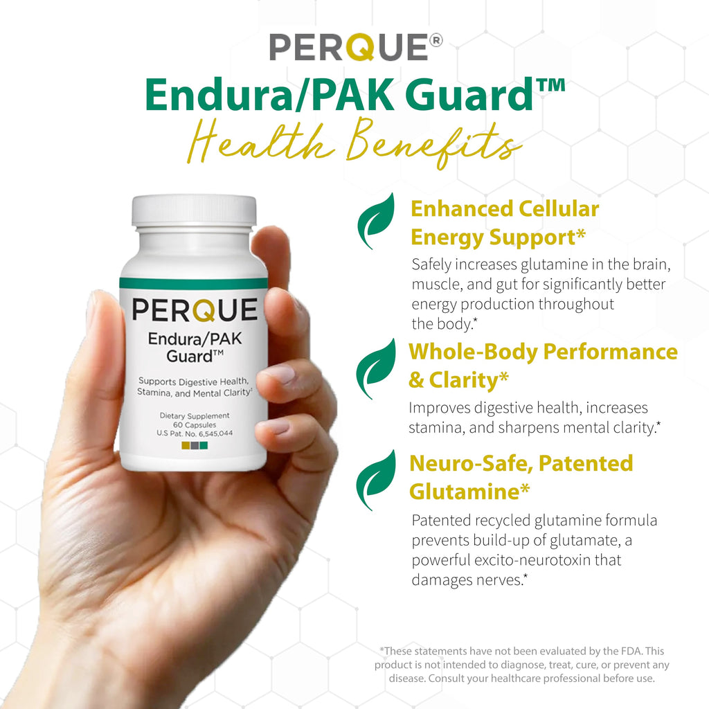 PERQUE Endura/Pak Guard 60 Capsules – Muscle Function & Energy – Non-GMO, Gluten-Free, Vegetarian – 60 Count