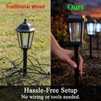 DOESLAG 10 Pack Solar Pathway Lights Outdoor, Auto On/Off LED Solar Garden Lights, Decorative Landscape Lighting for Path Yard Walkway Driveway