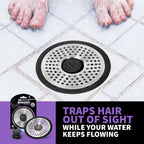 ShowerShroom SHSULT755 Ultra Revolutionary Shower Hair Catcher Drain Protector, No Size, Stainless