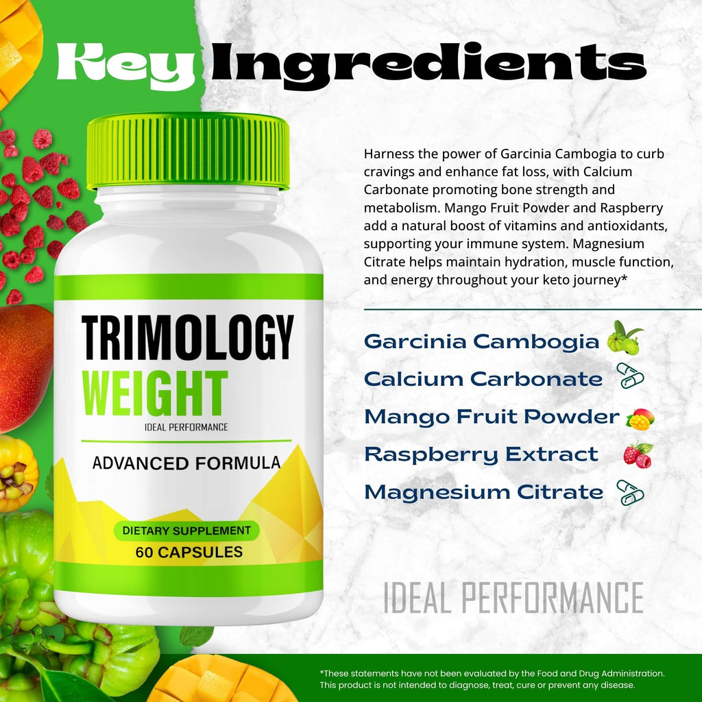 Trimology Weight Capsules, Official Trimology Weight Supplement Pills - Extra Strength, All Natural Keto Capsule to Sustain Active Lifestyle & Fitness Goals, TrimologyWeight Reviews (3 Pack)