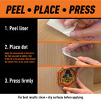 Gorilla Adhesive Dots, Double-Sided, Clear, 0.5" Diameter, 150 Pieces