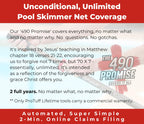 ProTuff 17" Silt Net Pool Skimmer – 2 Year Unconditional Free Replacement – Durable Fine Mesh Net for Silt & Debris – Heavy-Duty Aluminum Frame, Deep Bag for Easy Cleaning