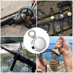 FINDMAG 1000 LBS Fishing Magnet Kit, Double Sided Stong Magnet Fishing with Rope, Magnetic Fishing Tool for Retrieving Items in River, Lake, Beach, Lawn - 2.95inch Diameter