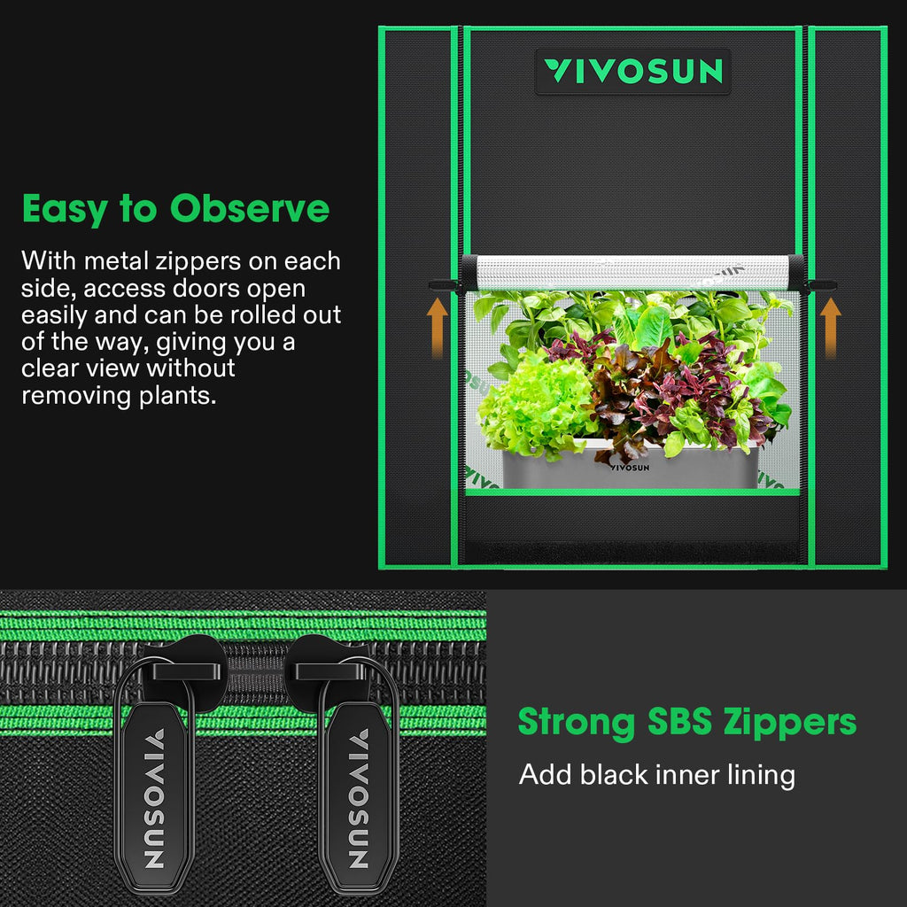 VIVOSUN Small Grow Tent for Aerogarden 20"x14"x21" Mylar Tent