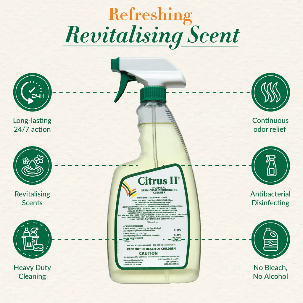 Citrus II Hospital Germicidal Deodorizing Cleaner, 22 Fluid Ounce