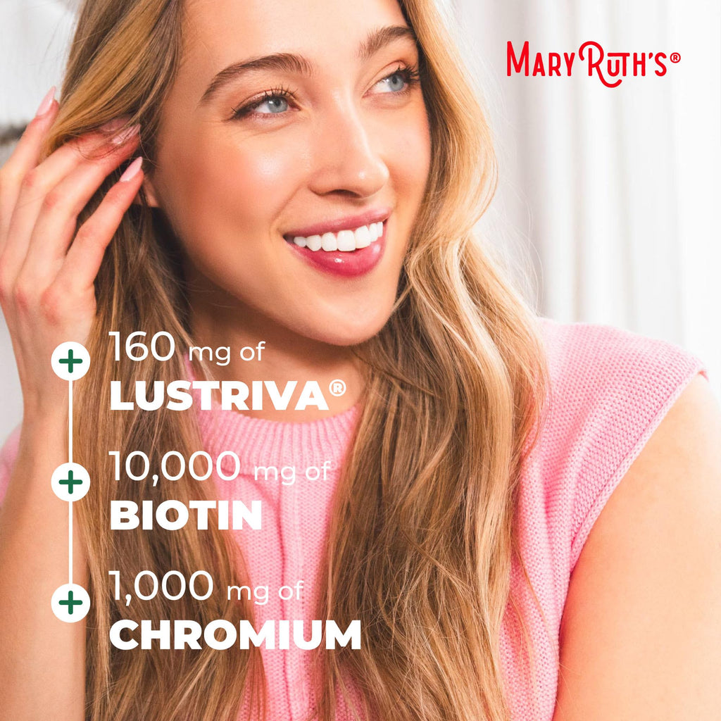MARYRUTH'S Liquid Multivitamin + Hair Growth, Clinically Thicker Hair, 30oz
